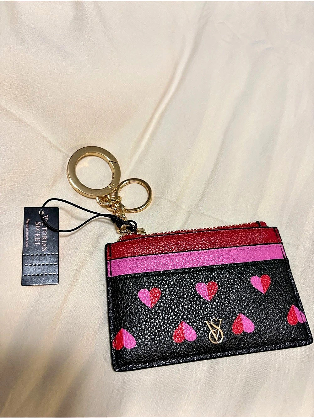Victoria Secret Heart Print Card Holder Wallet